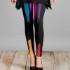 Lily | Black & Purple Abstract Lines Leggings - Women