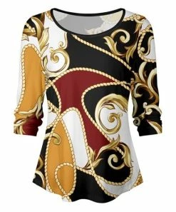 Lily | Black & Goldtone Status Scoop Neck Top - Women & Plus