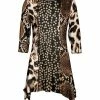 Lily | Brown & Black Animal-Print Sidetail Tunic - Plus