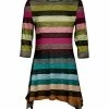 Lily | Green & Pink Stripe Sidetail Tunic - Plus