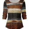 Lily | Brown & Black Stripe Scoop Neck Top - Women