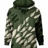 Lily | Green & Cream Abstract Chest-Pocket Hoodie - Women