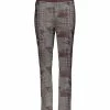 Lily | Gray & Mocha Houndstooth Patchwork Straight-Leg Pants - Women