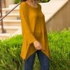 Lily | Gold Long-Sleeve Sidetail Tunic - Plus