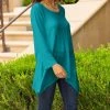 Lily | Turquoise Long-Sleeve Sidetail Tunic - Plus