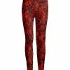 Lily | Red & Black Paisley Leggings - Women