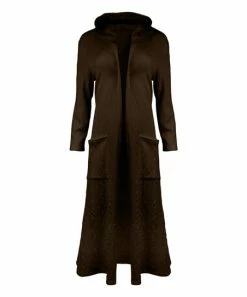 Lily | Brown Hooded Long-Sleeve Duster - Women