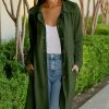 Lily | Green Pocket Button-Up Jacket - Plus