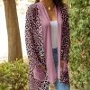 Lily | Pink Leopard Pocket Open Cardigan - Women & Plus