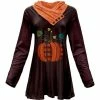Lily | Brown & Orange Patchwork Pumpkin Button Cowl Neck Long-Sleeve Tunic - Women & Plus