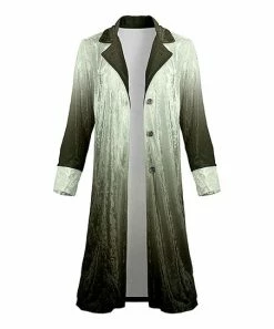 Lily | Green & Mint Ombré Velvet Lapel Duster - Plus