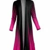 Lily | Black & Pink Abstract Open Duster - Women