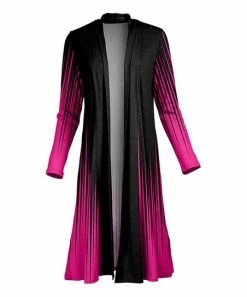 Lily | Black & Pink Abstract Open Duster - Women