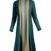 Lily | Teal & Beige Foliage Open Duster - Plus