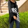 Lily | Black & White Polka Dot Sidetail Tunic - Women