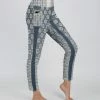Lily | Navy & Gray Abstract Pocket Leggings - Women