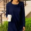 Lily | Navy Cowl Neck Tunic - Women
