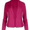 Lily | Fuchsia Notched-Lapel Open Blazer - Women