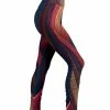 Lily | Navy & Red Abstract Ruched-Cuff Active Leggings - Plus