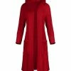 Lily | Red Pocket Hooded Open Duster - Women