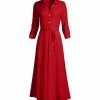Lily | Red Button-Front Tie-Waist Maxi Dress - Women & Plus