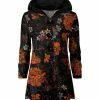 Lily | Black & Orange Floral Velvet Button-Front Hoodie - Plus