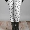 Lily | White & Black Paw Print Leggings - Plus
