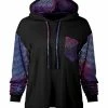 Lily | Black & Blue Geometric Pocket Hoodie - Women