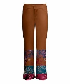 Lily | Rust & Pink Floral Paisley Bootcut Pants - Women
