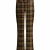 Lily | Brown & Black Plaid Bootcut Pants - Women