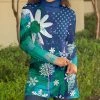 Lily | Blue & Teal Floral Polka Dot Turtleneck Tunic - Plus