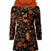 Lily | Black & Orange Floral Velvet Button-Up Hoodie - Women