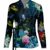 Lily | Navy & Pink Floral Velvet Wrap Top - Women