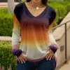 Lily | Purple & Rust Ombré V-Neck Tunic - Women