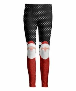 Lily | Red & Black Polka Dot Santa Leggings - Plus
