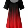 Lily | Black & Red Abstract Scoop Neck Tunic - Plus
