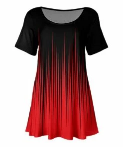 Lily | Black & Red Abstract Scoop Neck Tunic - Plus
