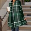 Lily | Green & White Plaid Open Cardigan - Plus