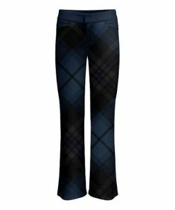 Lily | Black & Navy Plaid Wide-Leg Pants - Plus