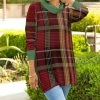 Lily | Red & Green Plaid Cowl Neck Tunic - Plus