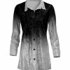 Lily | Black & Gray Ombré Velvet Button-Up - Women