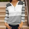 Lily | Gray & White Stripe Pleated Button-Front Tunic - Plus