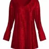 Lily | Red Velvet V-Neck Tunic - Plus