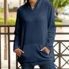Lily | Dark Navy Kangaroo-Pocket Hoodie - Plus
