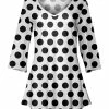 Lily | White & Black Polka Dot V-Neck Tunic - Women