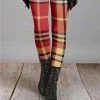 Lily | Red & Yellow Plaid Leggings - Women