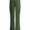 Lily | Black & Green Plaid Bootcut Pants - Women