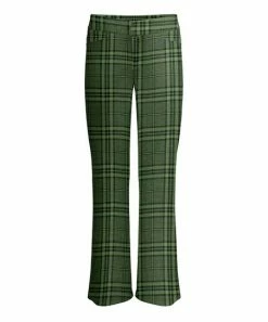 Lily | Black & Green Plaid Bootcut Pants - Women