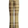 Lily | Beige & Brown Plaid Bootcut Pants - Women