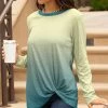 Lily | Yellow & Teal Ombré Twist-Hem Tunic - Women
